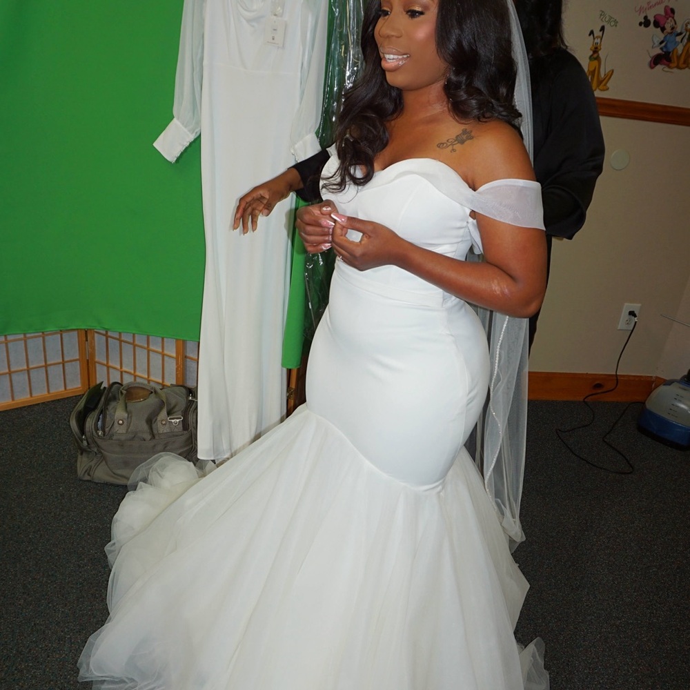 Elegant Off-Shoulder White Gown